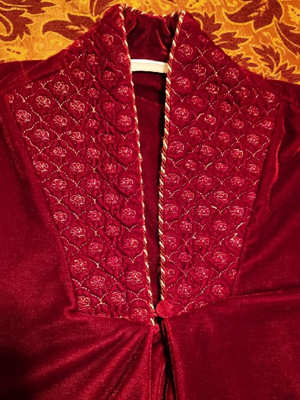 Adonna Velvet Long Robe in Deep Burgundy, Like New, Large - Picture 10 of 10